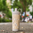 台灣Ricocafe 咖啡保溫杯暖壺  900ml TRITAN 四季花語透明杯