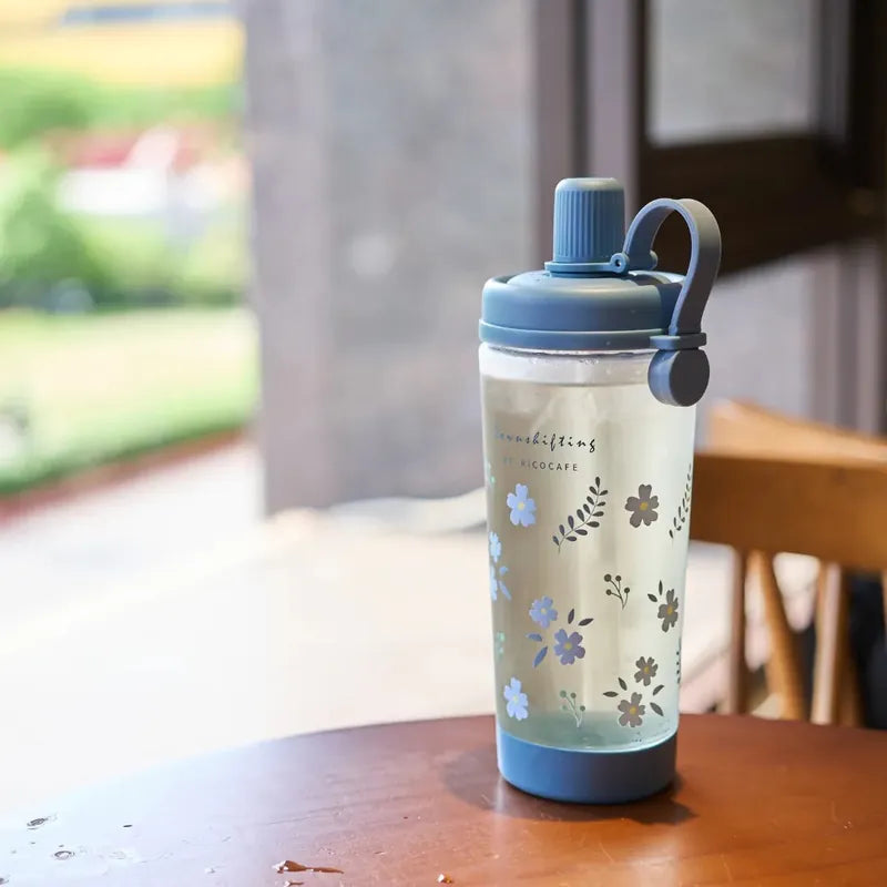 台灣Ricocafe 咖啡保溫杯暖壺  900ml TRITAN 四季花語透明杯