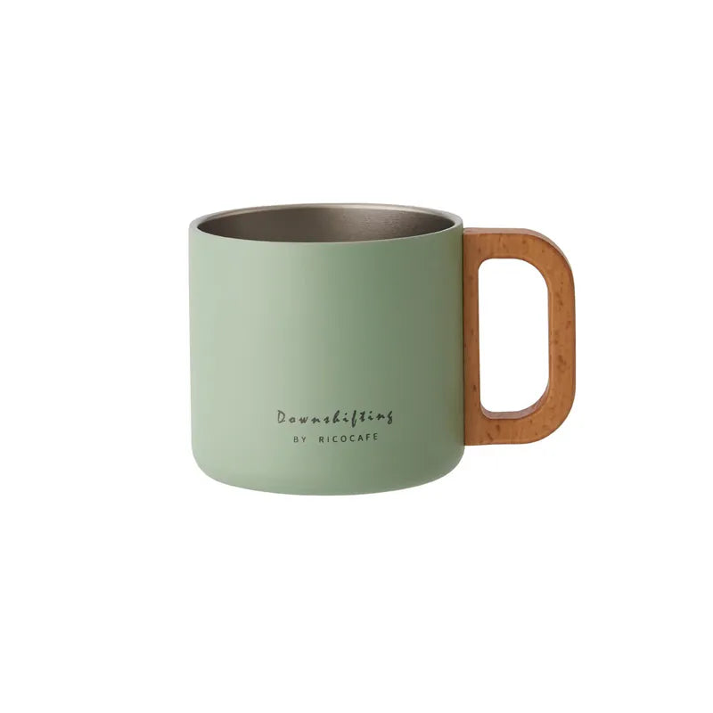 台灣Ricocafe 300ml 木柄露營水杯 – 不鏽鋼內膽